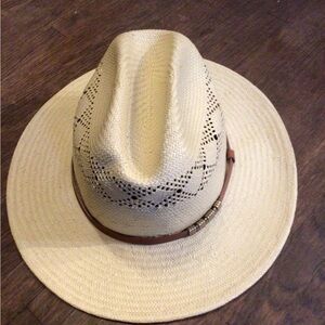 NEW! Wyeth Olin Straw Cream Fedora Hat
